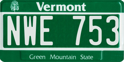 VT license plate NWE753