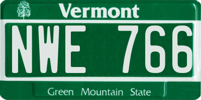 VT license plate NWE766