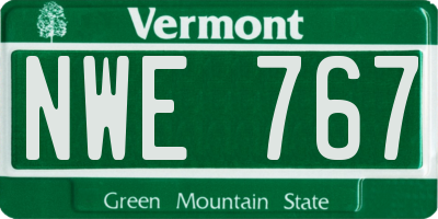 VT license plate NWE767
