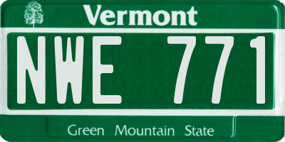 VT license plate NWE771