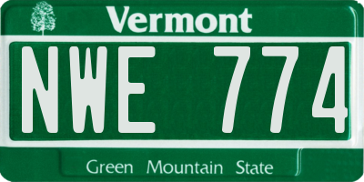 VT license plate NWE774