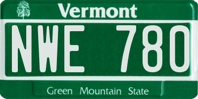 VT license plate NWE780