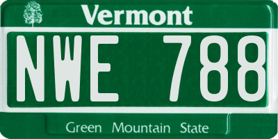 VT license plate NWE788