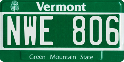 VT license plate NWE806