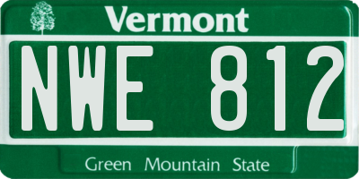 VT license plate NWE812