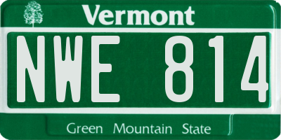 VT license plate NWE814
