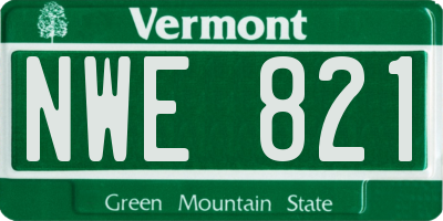 VT license plate NWE821
