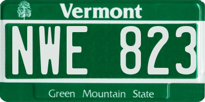 VT license plate NWE823