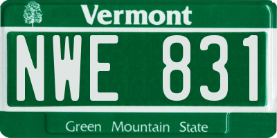 VT license plate NWE831