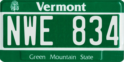 VT license plate NWE834