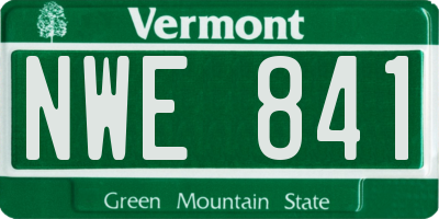 VT license plate NWE841