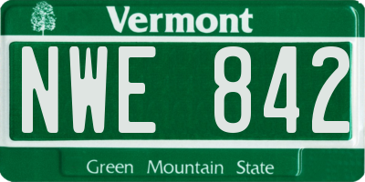 VT license plate NWE842