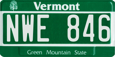 VT license plate NWE846