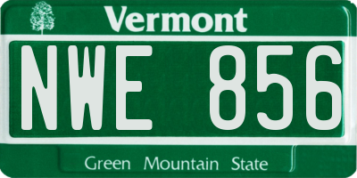 VT license plate NWE856