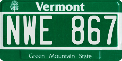 VT license plate NWE867
