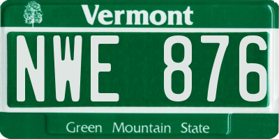 VT license plate NWE876
