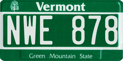 VT license plate NWE878
