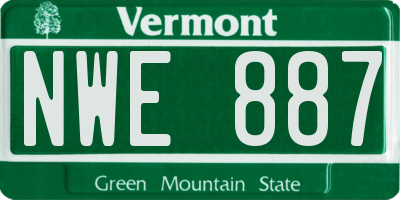 VT license plate NWE887