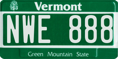 VT license plate NWE888
