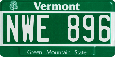 VT license plate NWE896