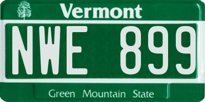 VT license plate NWE899