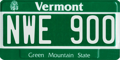 VT license plate NWE900