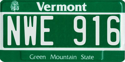 VT license plate NWE916