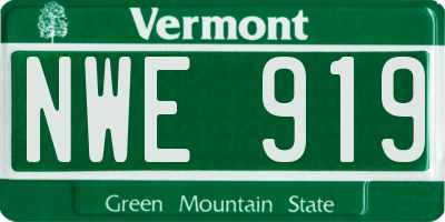 VT license plate NWE919