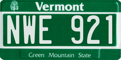 VT license plate NWE921