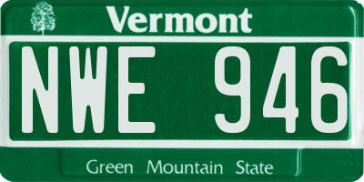 VT license plate NWE946