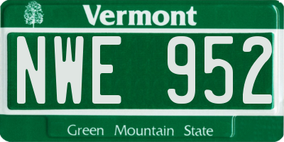 VT license plate NWE952