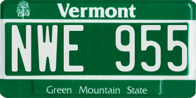 VT license plate NWE955