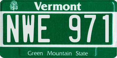 VT license plate NWE971