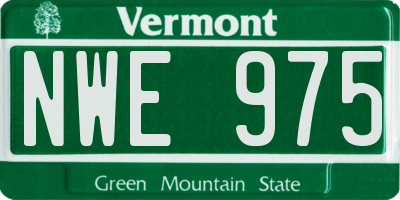 VT license plate NWE975