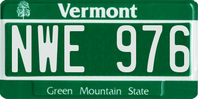 VT license plate NWE976