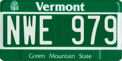VT license plate NWE979