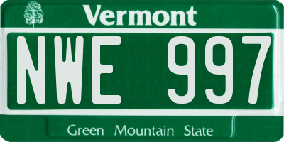 VT license plate NWE997