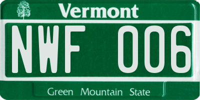 VT license plate NWF006