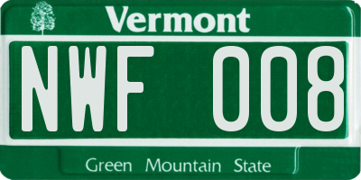 VT license plate NWF008