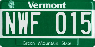 VT license plate NWF015