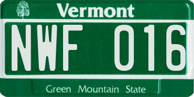 VT license plate NWF016