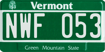 VT license plate NWF053