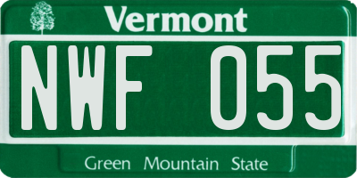 VT license plate NWF055