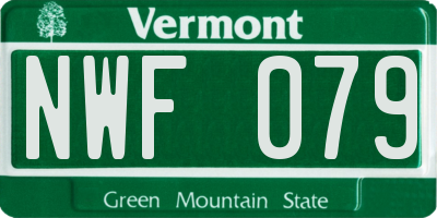 VT license plate NWF079