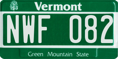 VT license plate NWF082