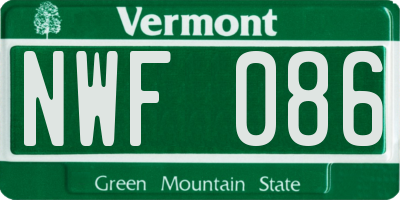VT license plate NWF086