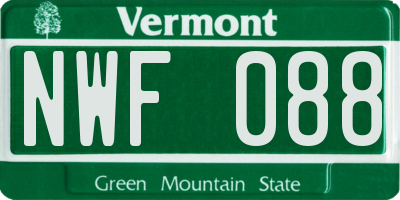 VT license plate NWF088