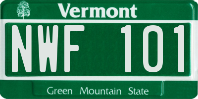 VT license plate NWF101