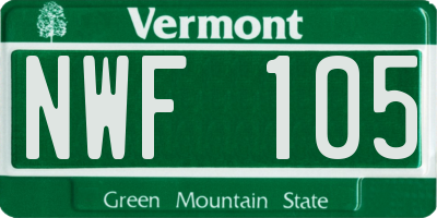 VT license plate NWF105