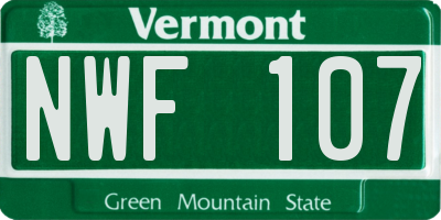 VT license plate NWF107